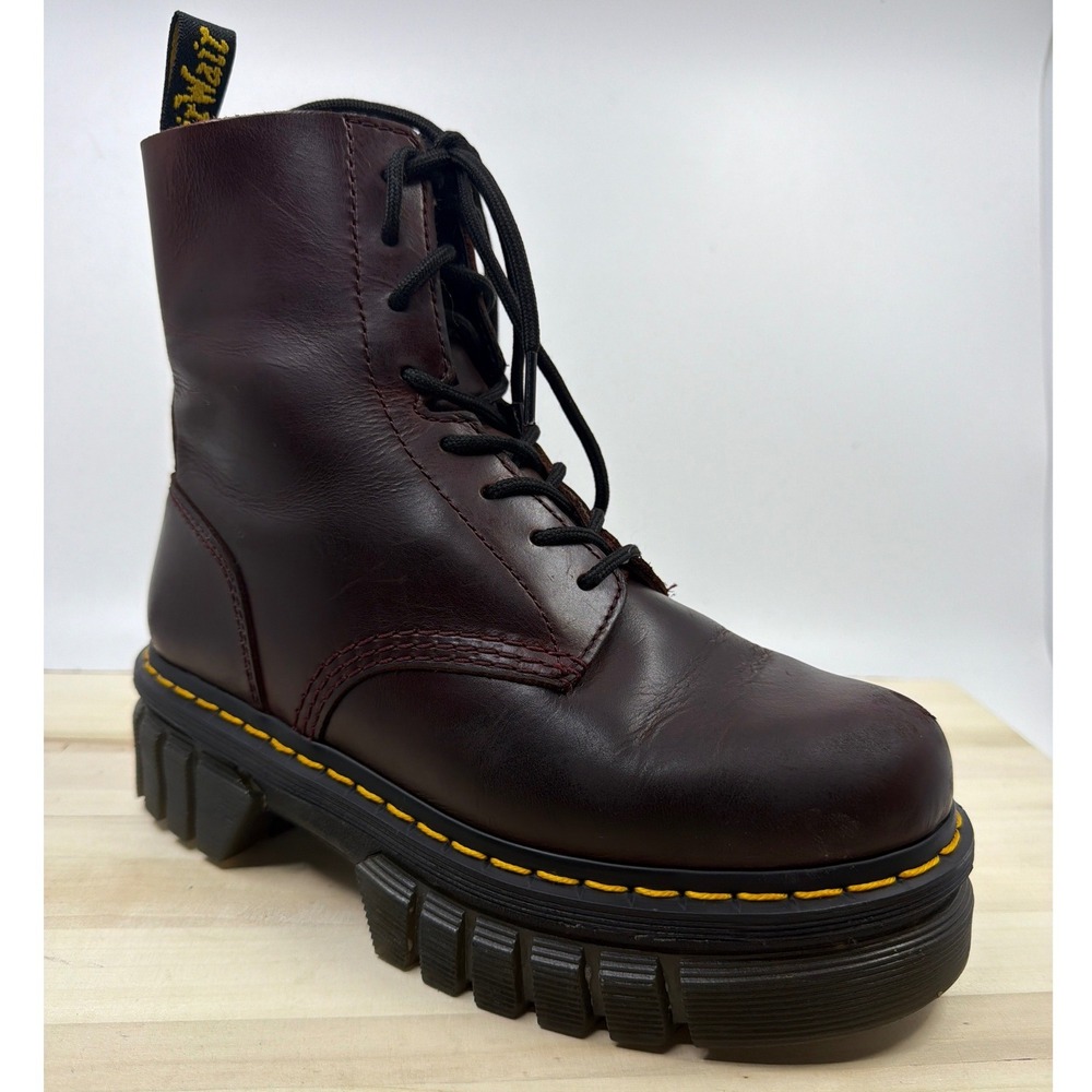 Dr. Martens Audrick 8i Boot Womens 7 Burgundy Good Platform Lug Combat Leather
